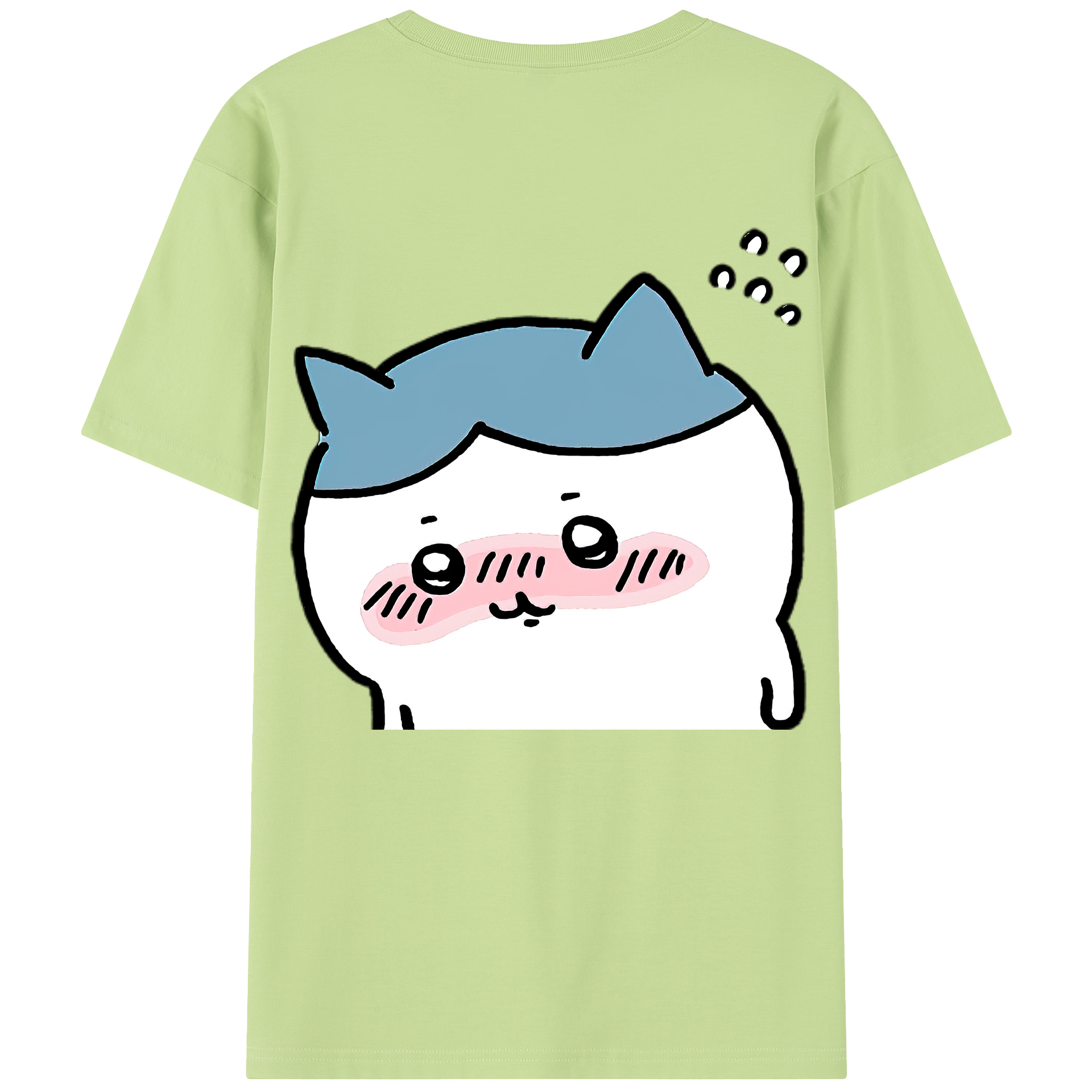 （画像用） ちいかわ ハチワレ Chii-kawa hachiware 綿100％半袖Tシャツ（背面プリント）